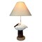 Coastal Pelican Table Lamp 23" Resin Nautical Beach Decor with Shade